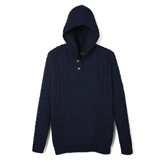 Indigo Knit Hooded Sweatshirt - HP
