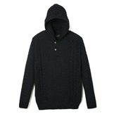 Indigo Knit Hooded Sweatshirt - HP1