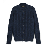 Indigo Cable Knitted Cardigan - CC1